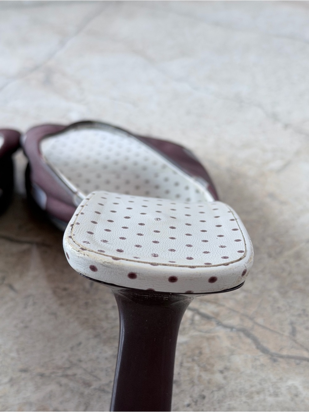 Archival Prada SS 2000 Polka Dot Silk Mule Kitten Heels - Picture 9 of 10